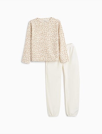Pyjama polaire à imprimé animalier, mo fashion