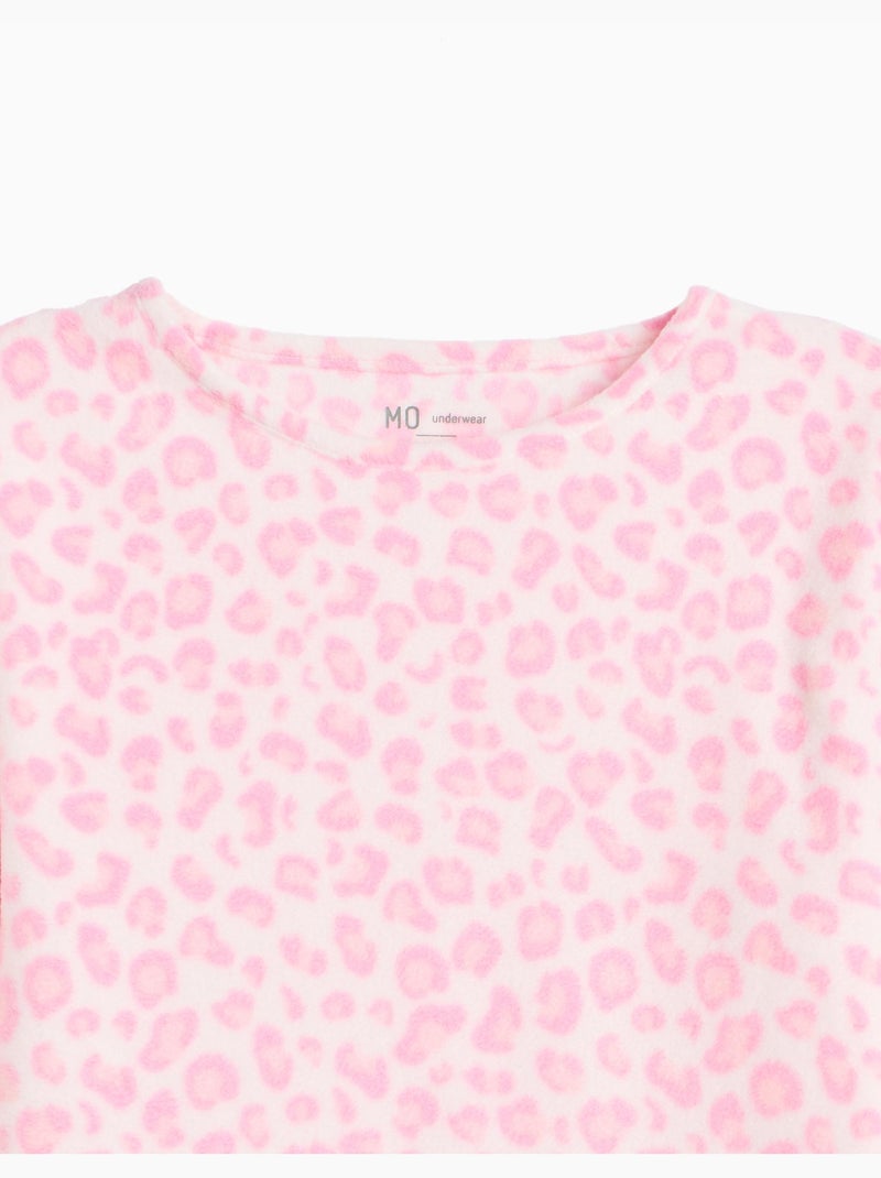 Pyjama polaire à imprimé animalier, mo fashion Rose - Kiabi