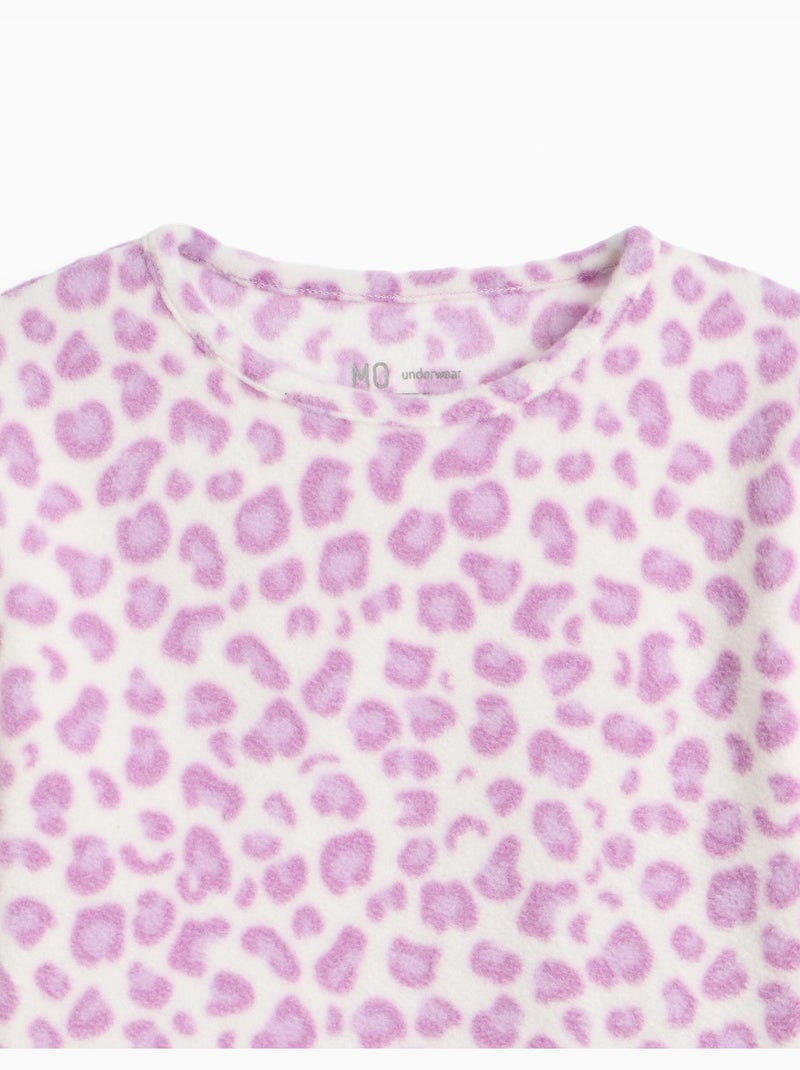 Pyjama polaire à imprimé animalier, mo fashion Violet - Kiabi