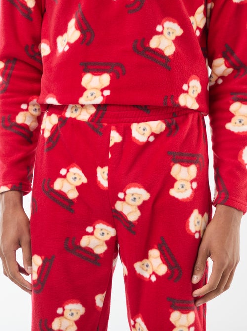 Pyjama polaire à motif 'Noël' t-shirt + pantalon - 2 pièces - Kiabi