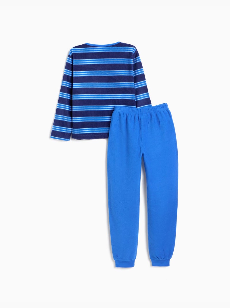 Pyjama polaire à rayures, mo fashion Bleu - Kiabi