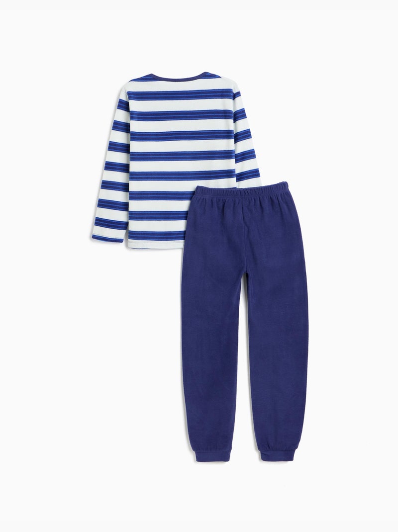 Pyjama polaire à rayures, mo fashion Bleu - Kiabi