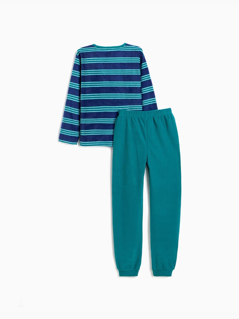 Pyjama polaire à rayures, mo fashion Vert - Kiabi