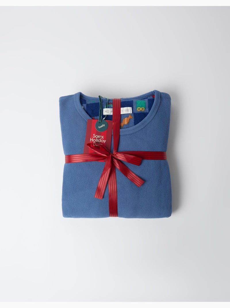 Pyjama polaire de noël, mo fashion Bleu - Kiabi