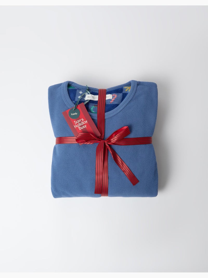 Pyjama polaire de noël, mo fashion Bleu - Kiabi