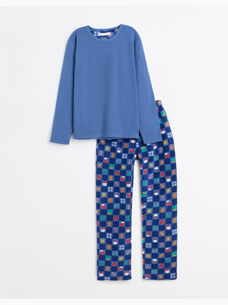 Pyjama polaire de noël, mo fashion Bleu - Kiabi