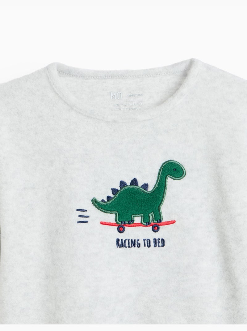 Pyjama polaire, mo fashion Gris - Kiabi