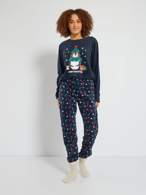 Pyjama polaire 'Noël' - 2 pièces - Kiabi