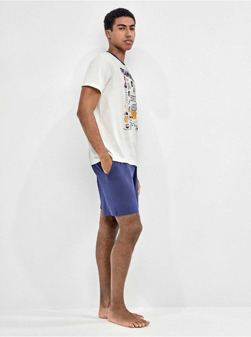 Pyjama pour homme à motif peanuts Ecru - Kiabi
