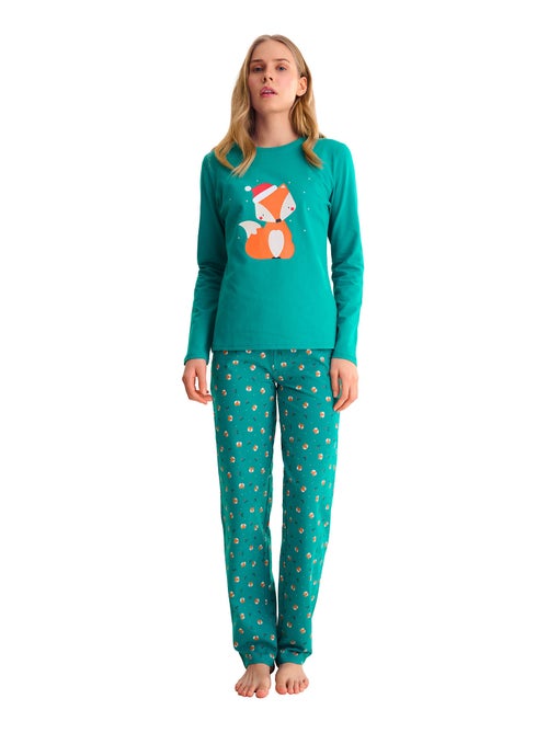 Pyjama rechte broek top m lang foxy - Kiabi Pyjama rechte broek top m lang foxy - Kiabi