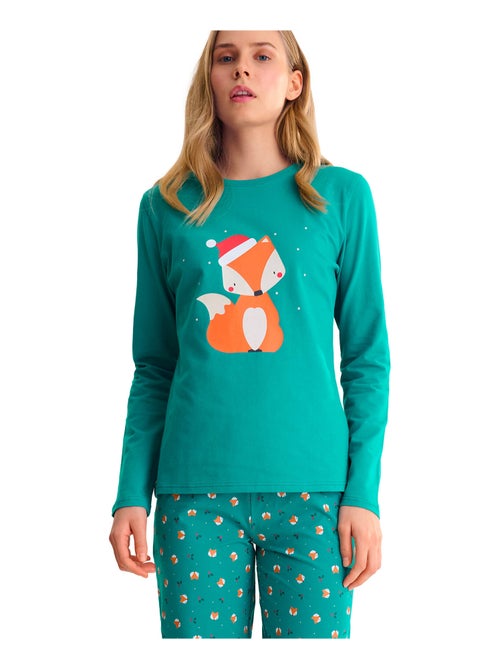 Pyjama rechte broek top m lang foxy - Kiabi Pyjama rechte broek top m lang foxy - Kiabi