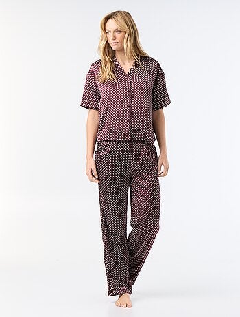 Pyjama satiné imprimé