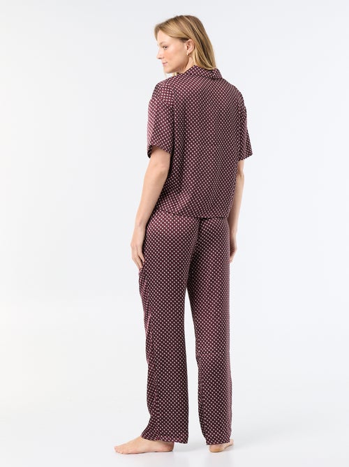 Pyjama satiné imprimé - Kiabi