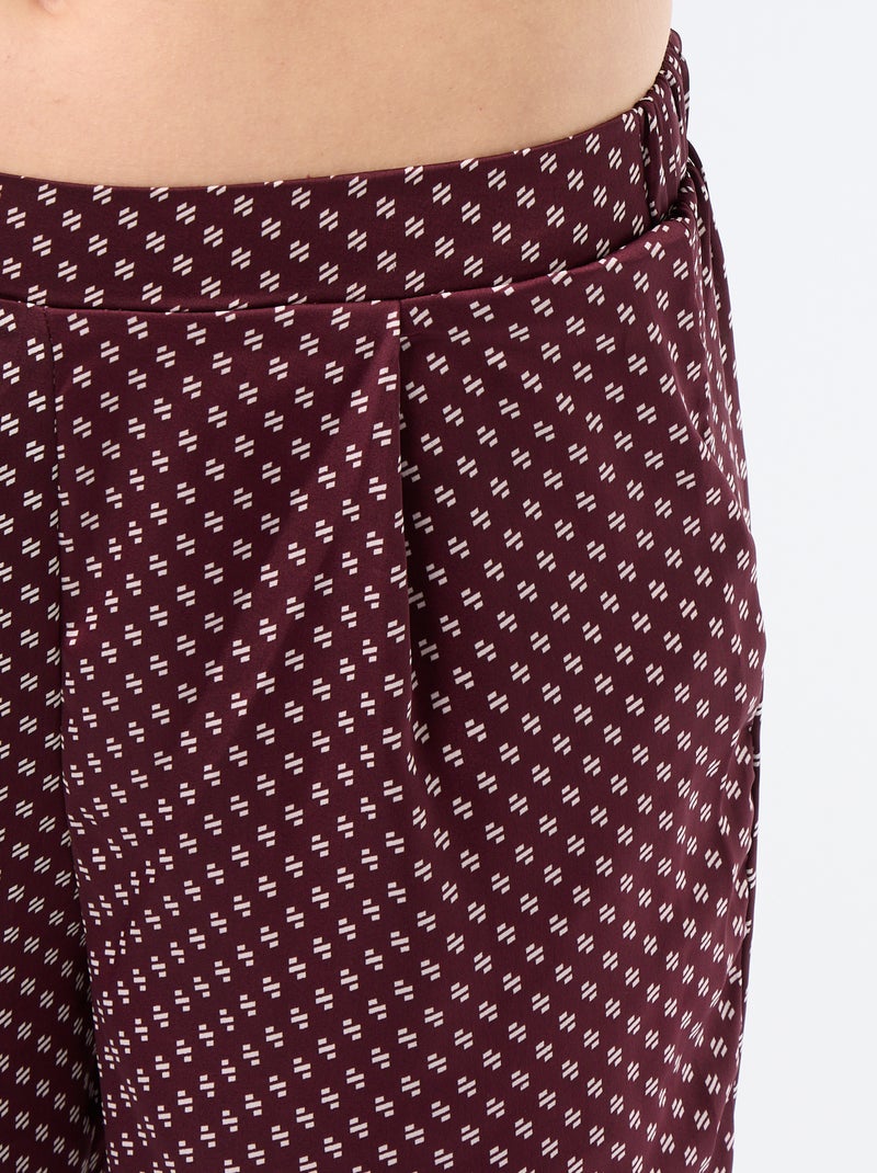 Pyjama satiné imprimé Rouge - Kiabi