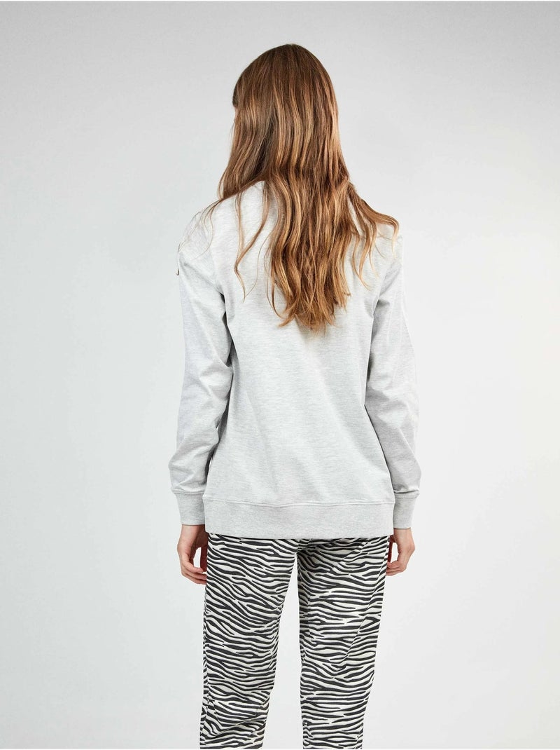 Pyjama sex and the city met dierenprint bedrukte broek Grijs - Kiabi