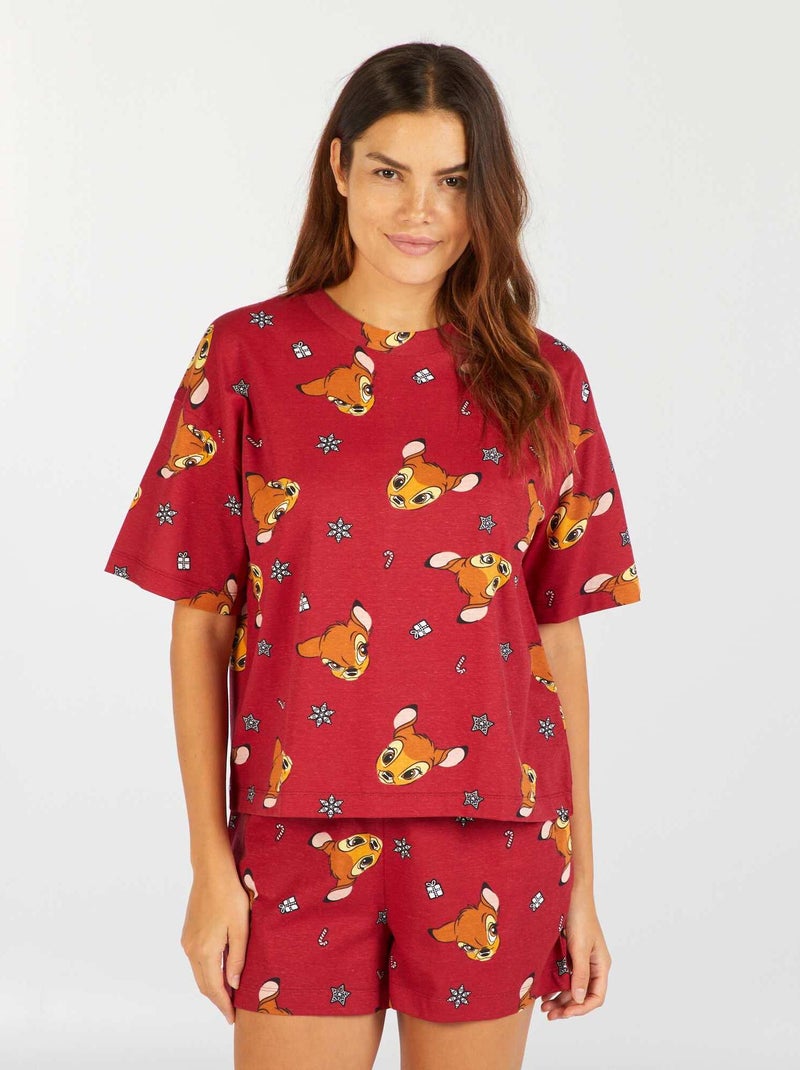 Pyjama short - 2 pièces Rouge - Kiabi