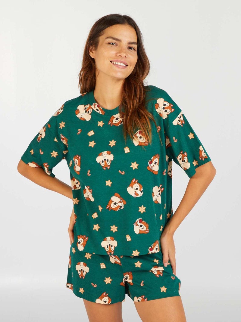 Pyjama short - 2 pièces Vert - Kiabi