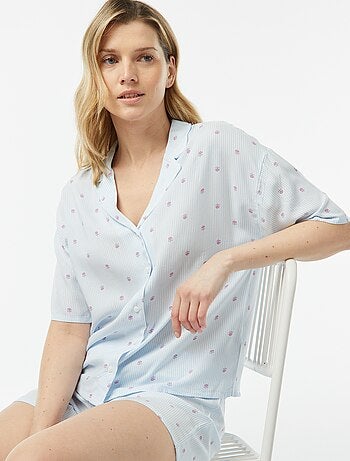 Pyjama short 2 pièces - chemisier + pantalon imprimé