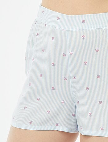 Pyjama short 2 pièces - chemisier + pantalon imprimé
