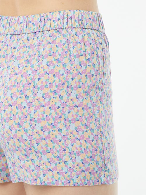 Pyjama short 2 pièces - chemisier + pantalon imprimé - Kiabi