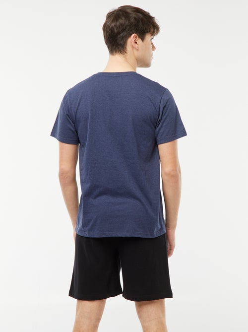 Pyjama short 2 pièces à message - Kiabi