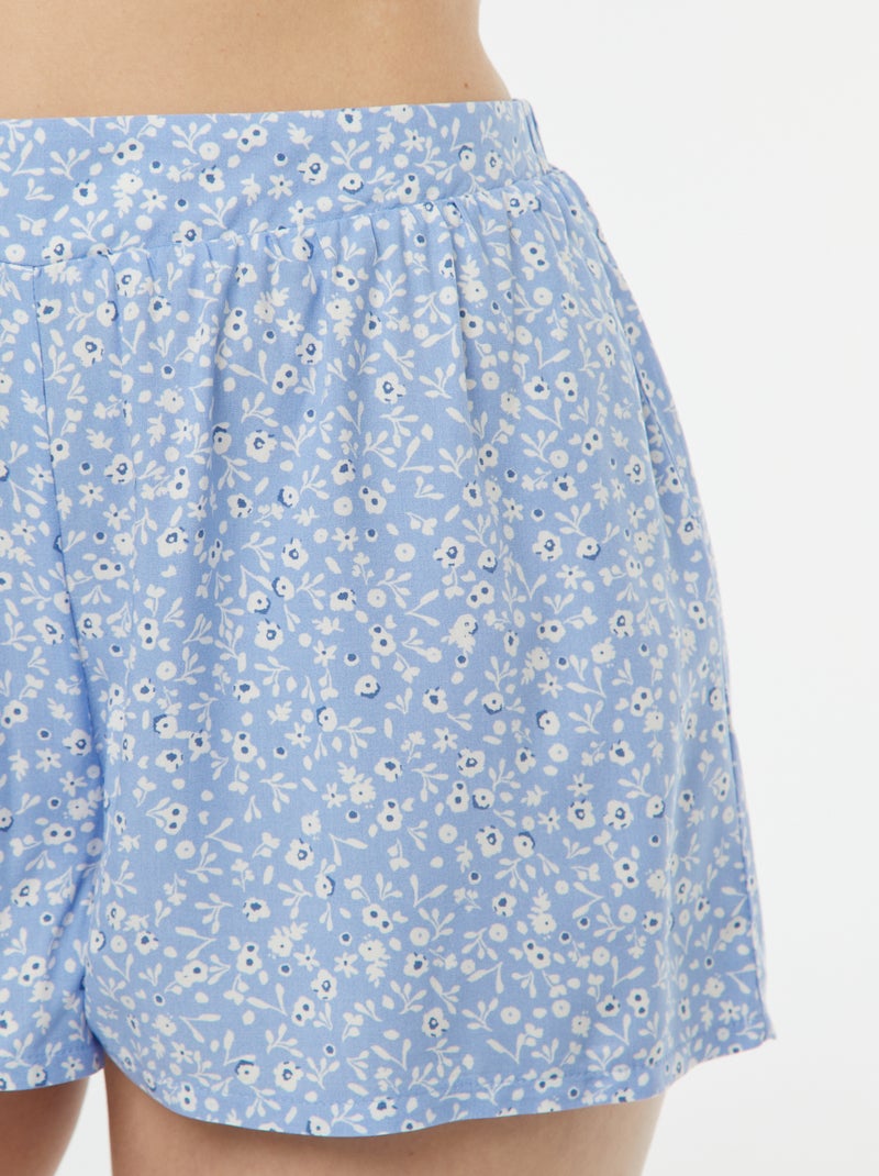 Pyjama short 2 pièces avec tee-shirt noué Bleu - Kiabi