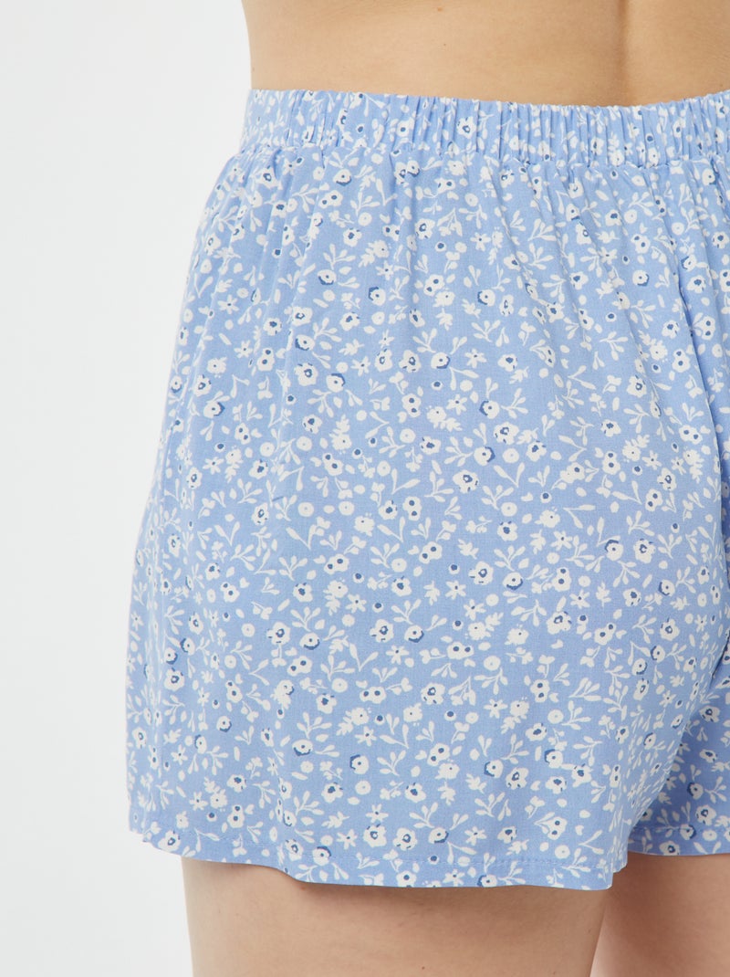 Pyjama short 2 pièces avec tee-shirt noué Bleu - Kiabi