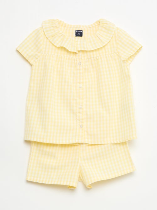 Pyjama short 2 pièces en coton - Kiabi