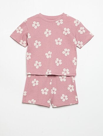 Pyjama short 2 pièces en jersey imprimé