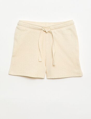 Pyjama short 2 pièces en maille côtelée