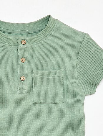 Pyjama short 2 pièces en maille côtelée