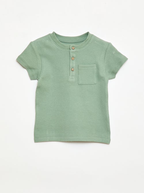 Pyjama short 2 pièces en maille côtelée - Kiabi