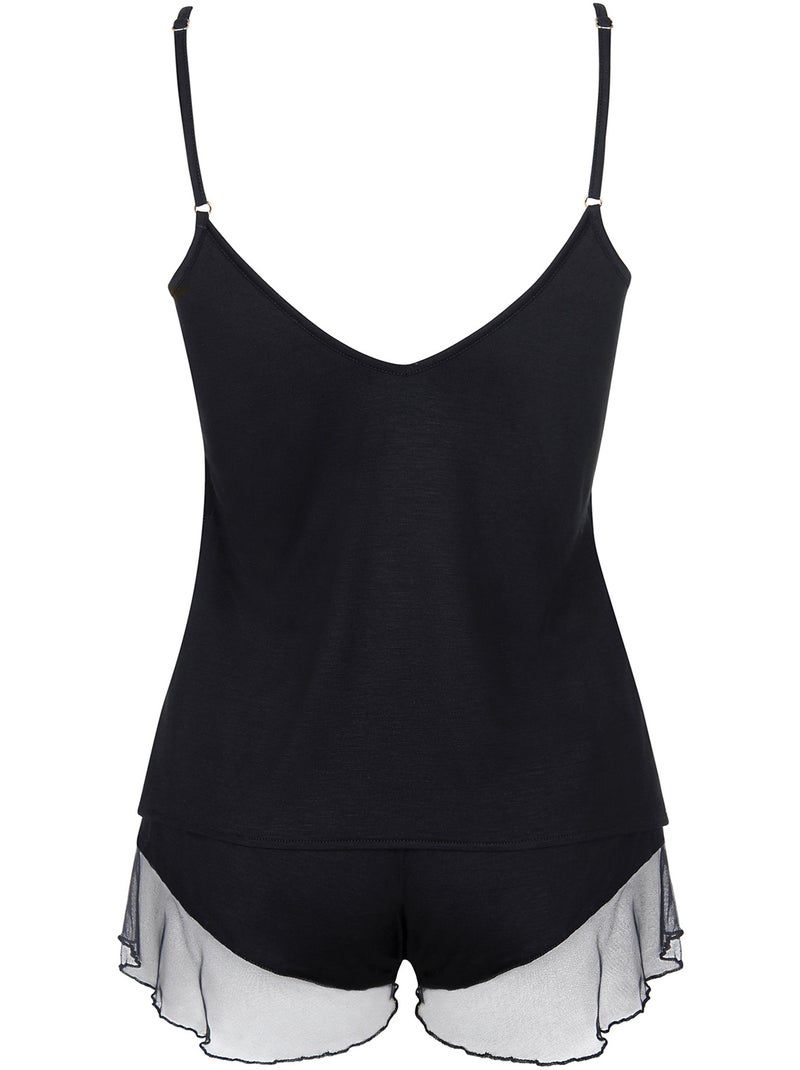 Pyjama short caraco Diva Noir - Kiabi