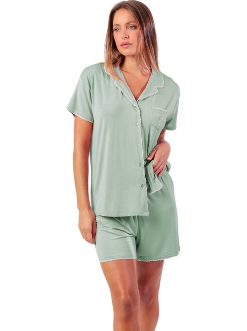 Pyjama short chemise manches courtes classic summer - Kiabi