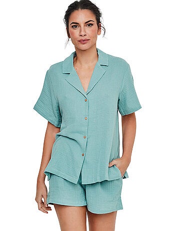 Pyjama short chemise manches courtes HOMEWEAR P119