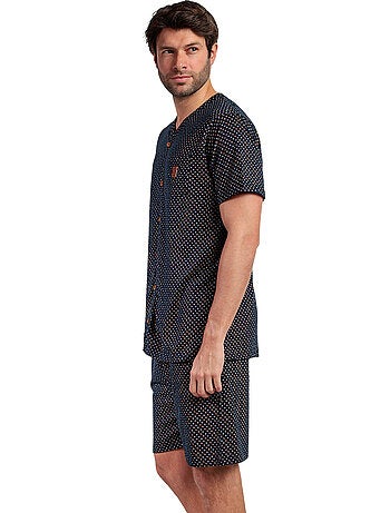 Pyjama short chemise manches courtes leather