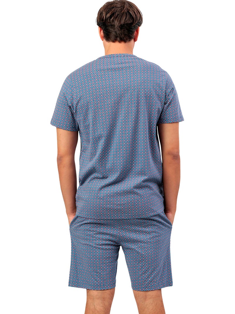 Pyjama short chemise manches courtes sterling Bleu - Kiabi