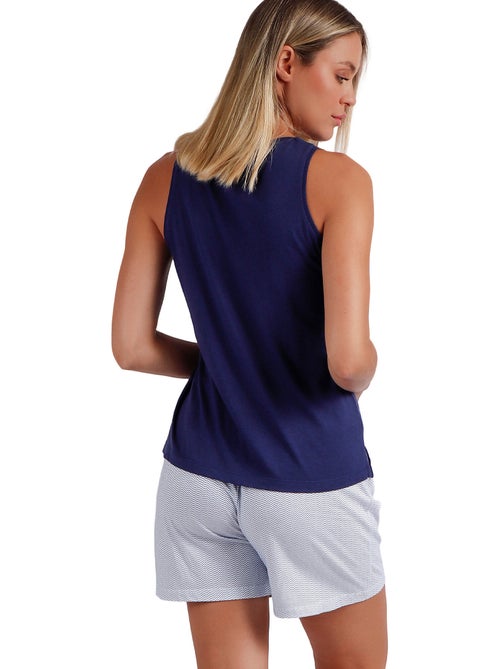 Pyjama short débardeur blue and bleu mod - Kiabi