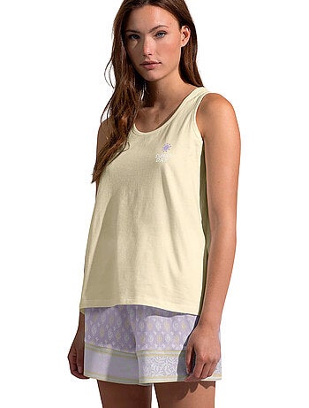 Pyjama short débardeur lavand butter
