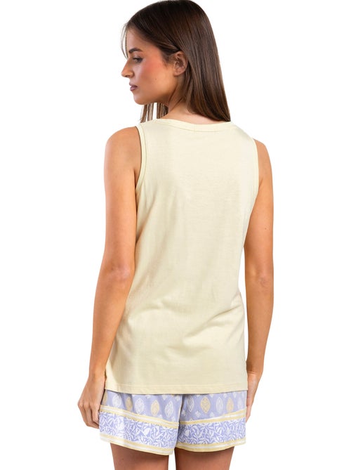 Pyjama short débardeur lavand butter - Kiabi