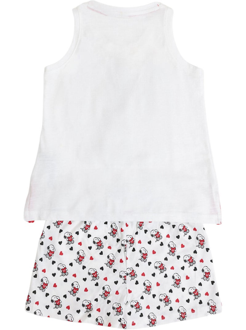 Pyjama short débardeur peanuts in my heart Blanc - Kiabi