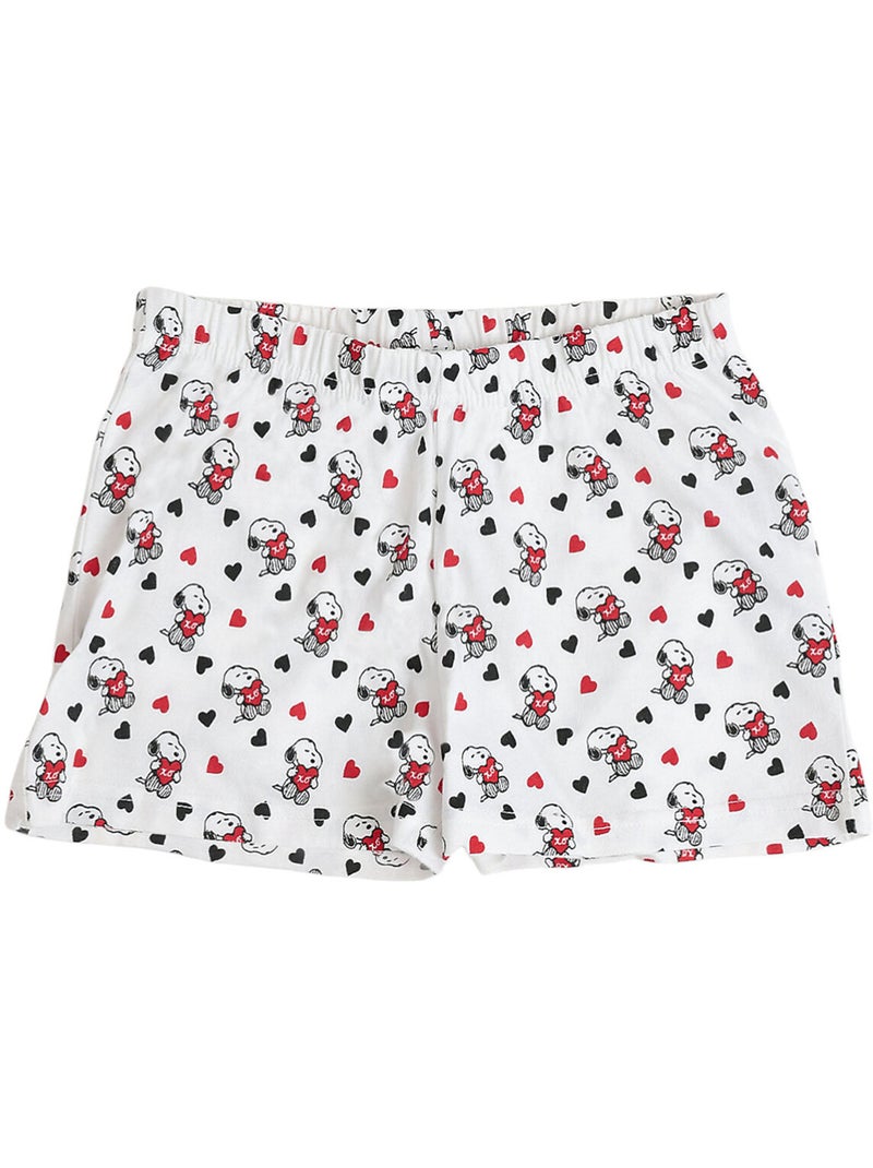 Pyjama short débardeur peanuts in my heart Blanc - Kiabi