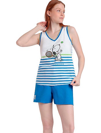 Pyjama short débardeur peanuts tennis club