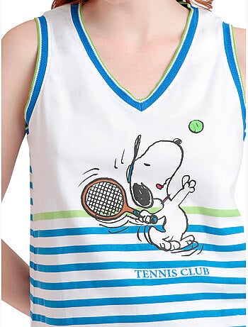 Pyjama short débardeur peanuts tennis club