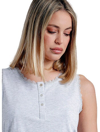 Pyjama short débardeur romantic grey