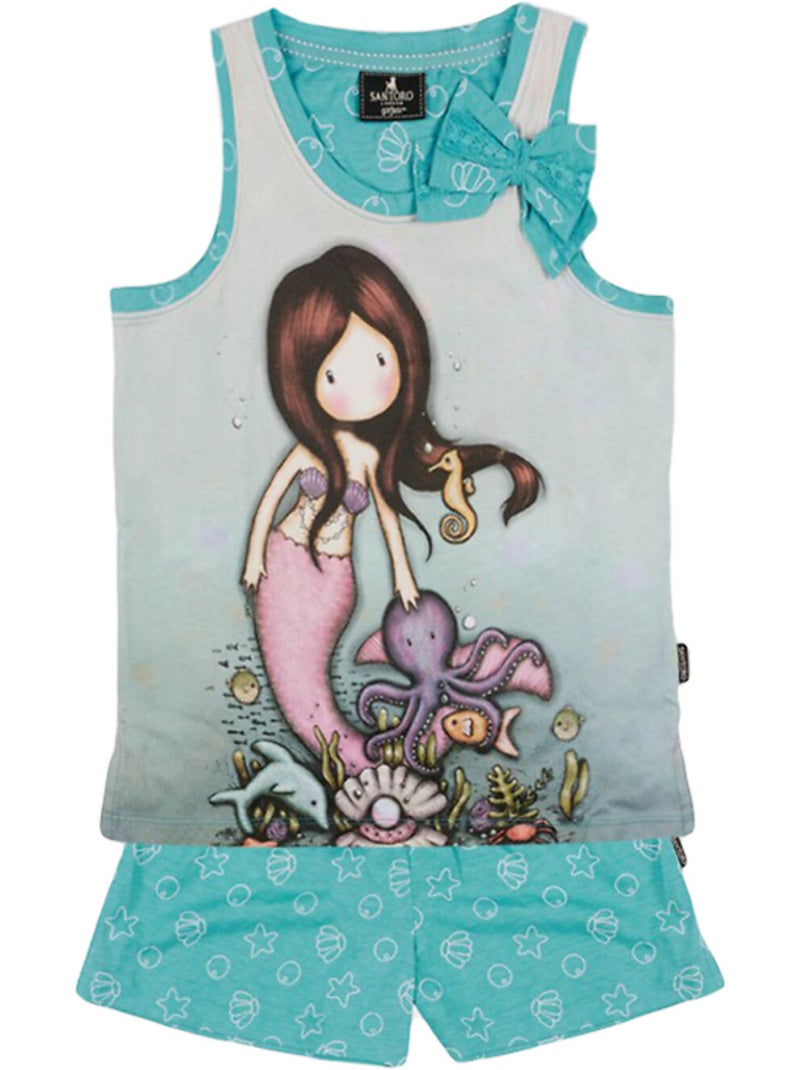 Pyjama short débardeur so nice to sea you santoro bleu Bleu - Kiabi