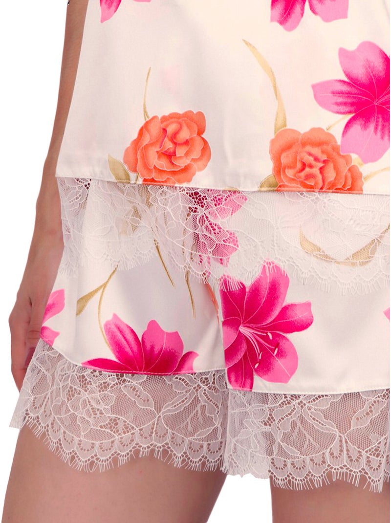 Pyjama short débardeur thai flowers Multicolore - Kiabi