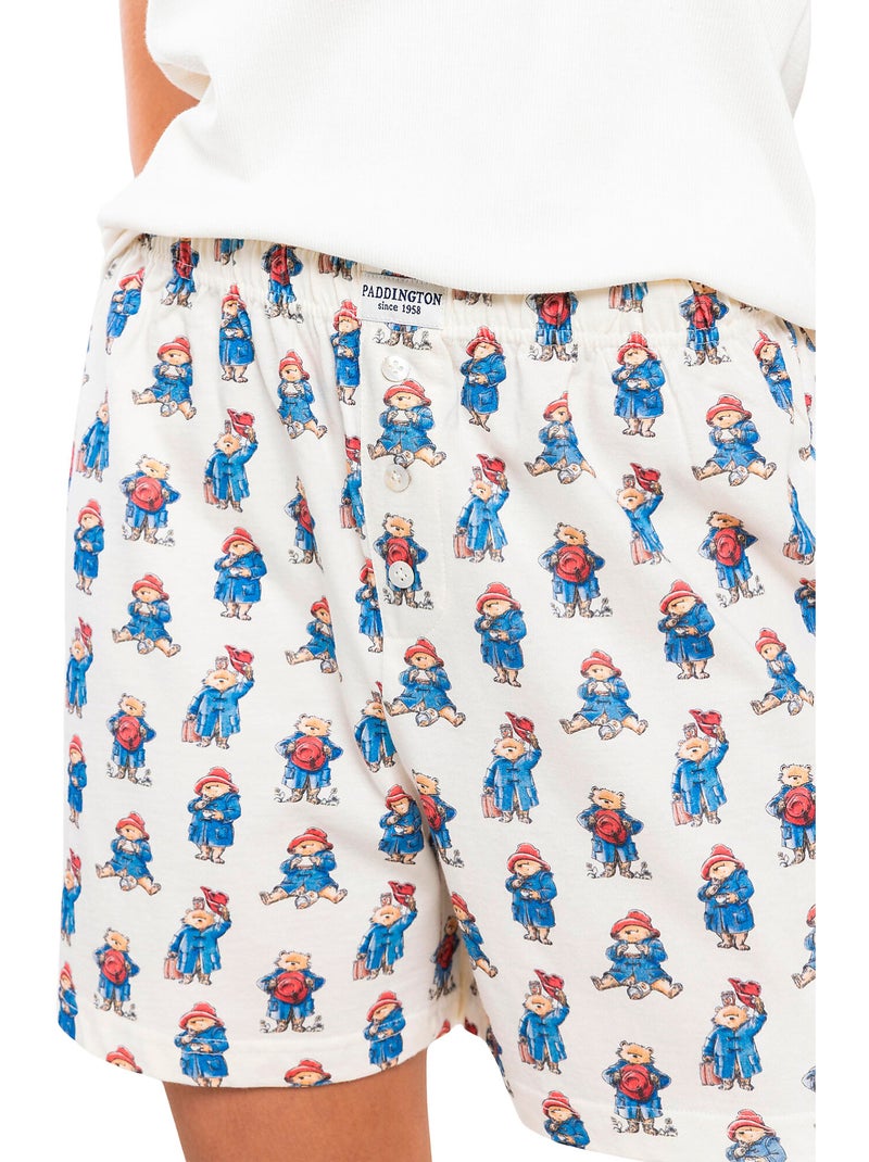 Pyjama short débardeur watercolor summer paddington Ecru - Kiabi