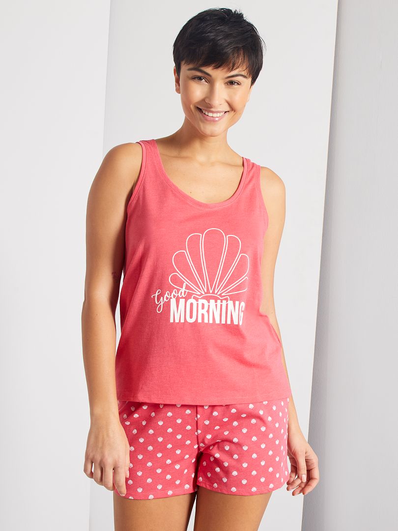 Pyjama short 'Good Morning' rose - Kiabi