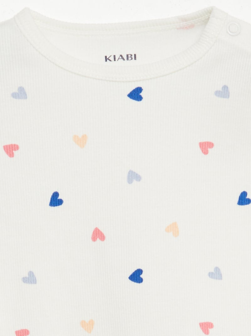 Pyjama short imprimé - 2 pièces BLANC - Kiabi